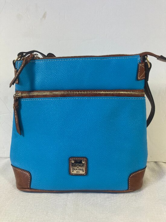 Dooney & Bourke Handbags - Dooney & Bourke Pebble Leather Cross-Body Bag, Sky Blue, Used Once!